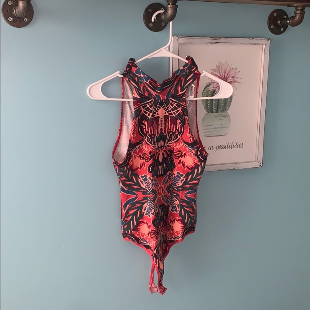 A very fun patterned body suit!